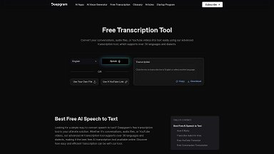 Free Transcription Tool | Deepgram