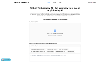 Picture To Summary AI - Get summary from image or picture by AI