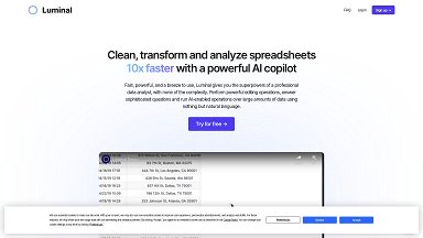 Luminal: Clean, transform and analyze spreadsheets 10x faster with a powerful AI copilot.