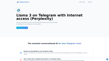 Llama 3 on Telegram with Internet access — Unlock the power of Llama 3 AI with Internet access and bring unlimited knowledge to your Telegram conversations