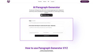 Paragraph Generator AI - Free &amp; No login | XYZ