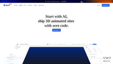 Dora: Start with AI, ship 3D animated websites without code