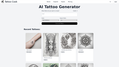 AI紋身生成器。無需登錄即可免費試用。| Tattoo Cook
