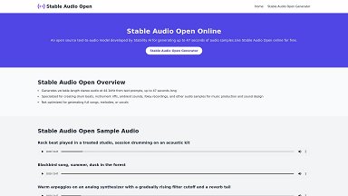 Stable Audio Open Online