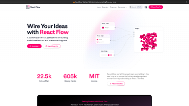 React Flow - Reactでインタラクティブなノードベースのエディタやダイアグラムを作成するためのライブラリ。