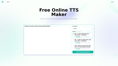 TTSynth.com：무료 온라인 TTS 제작 도구