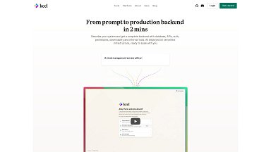 Keel studio - From prompt to production backend in 2 mins.