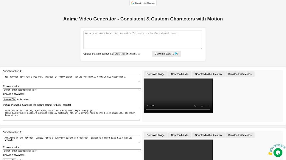 Screenshot for AI Story Generator for YouTube Shorts - Personalized Characters & Motion