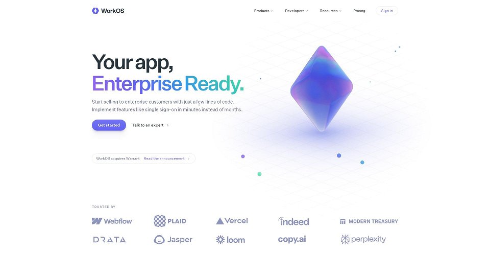Screenshot for WorkOS — Your app, Enterprise Ready.