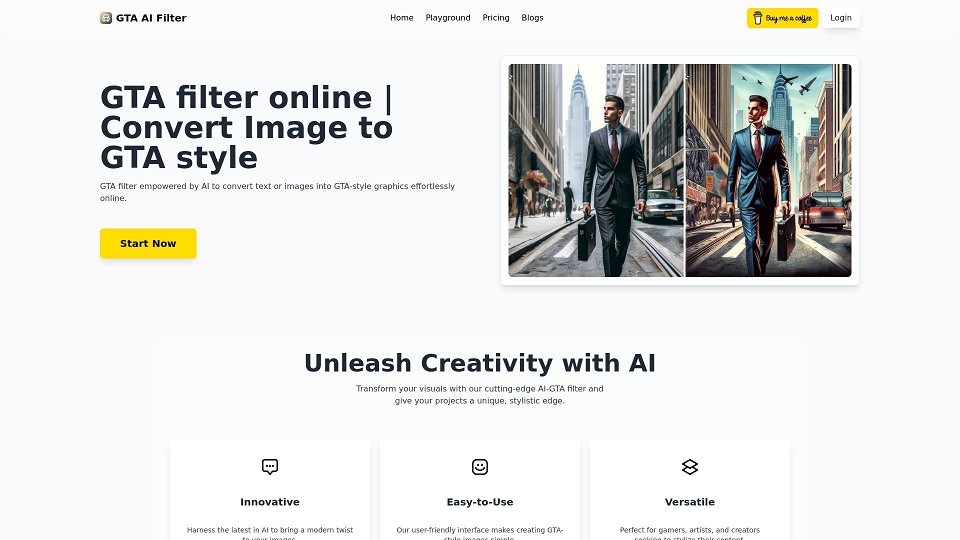 Screenshot for GTA AI Filter | Convert Photos to GTA Art - AI-Powered GTA Style Filter Online