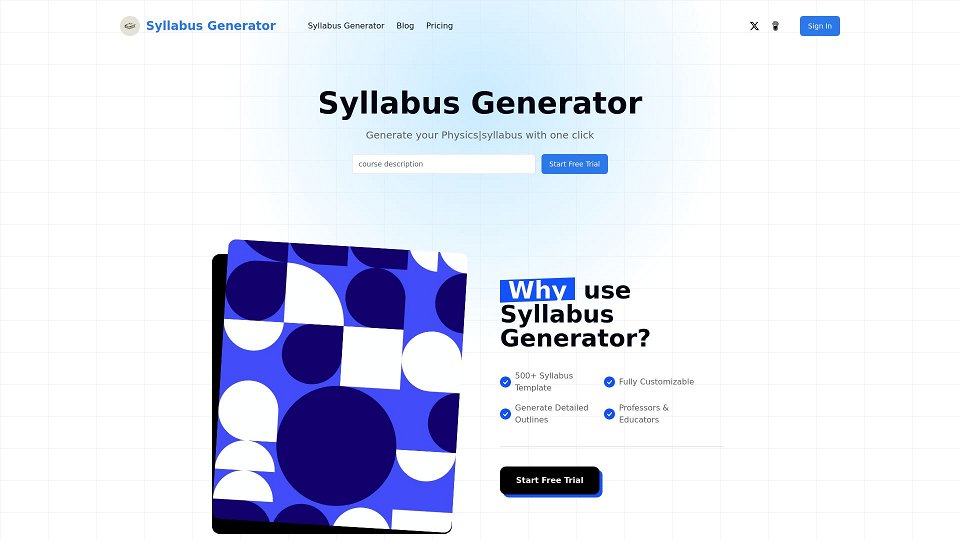 Screenshot for AI Syllabus Generator | Automated AI Course Outline Creator
