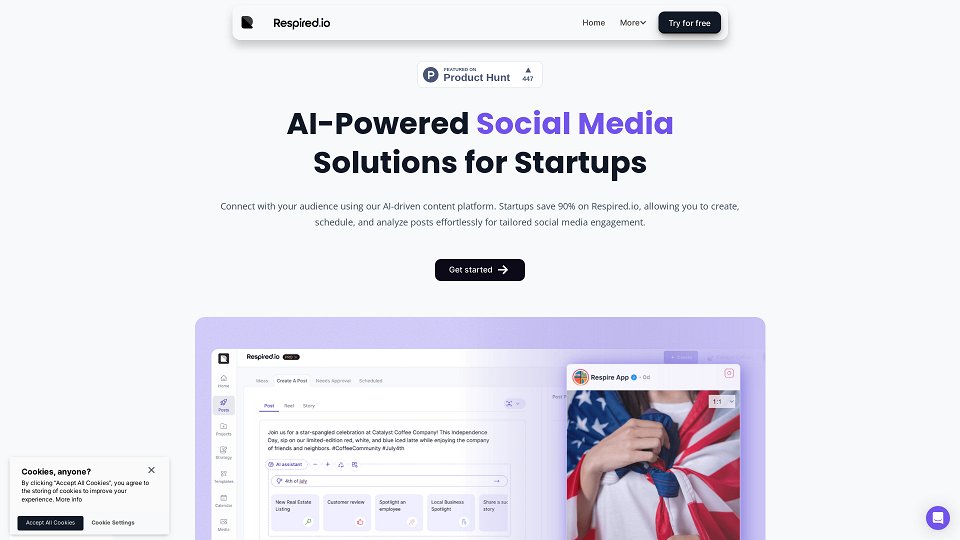 Screenshot for Gestão de mídia social com IA para startups - Desconto de 90%