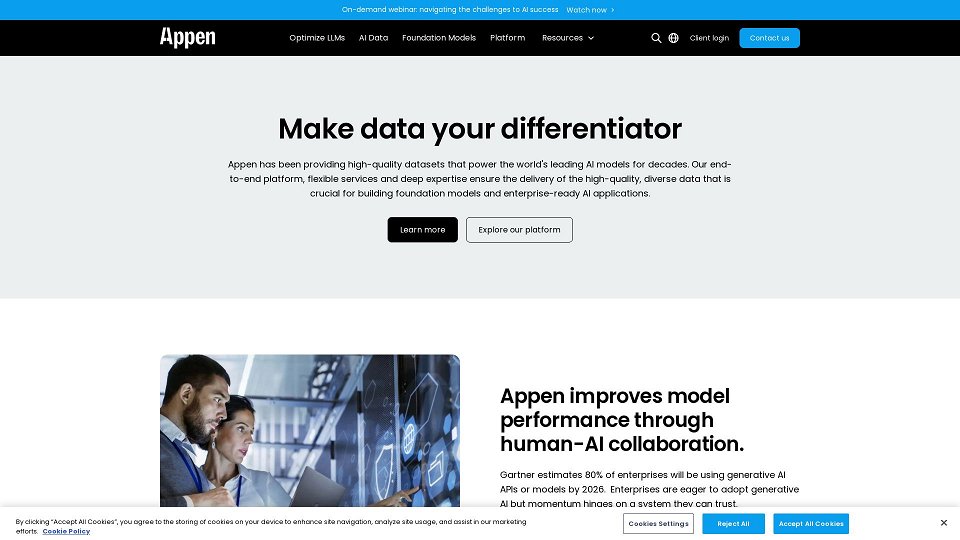 Screenshot for Improves AI with Data - Powering AI Innovation | Appen