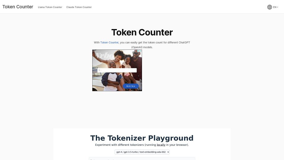 Screenshot for Token Counter - AI模型的文本到令牌转换 | Token Counter