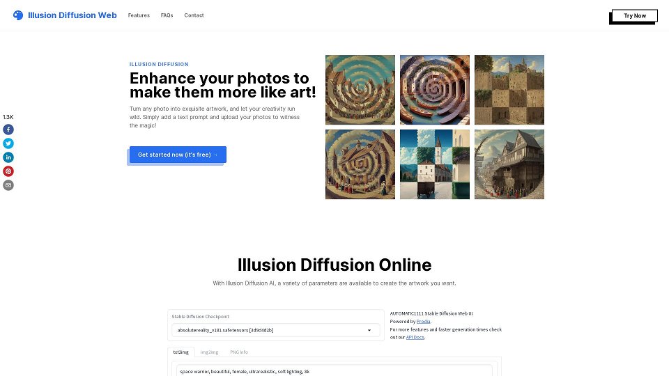 Screenshot for Illusion Diffusion: Free to Use AI - Illusion Diffusion Web