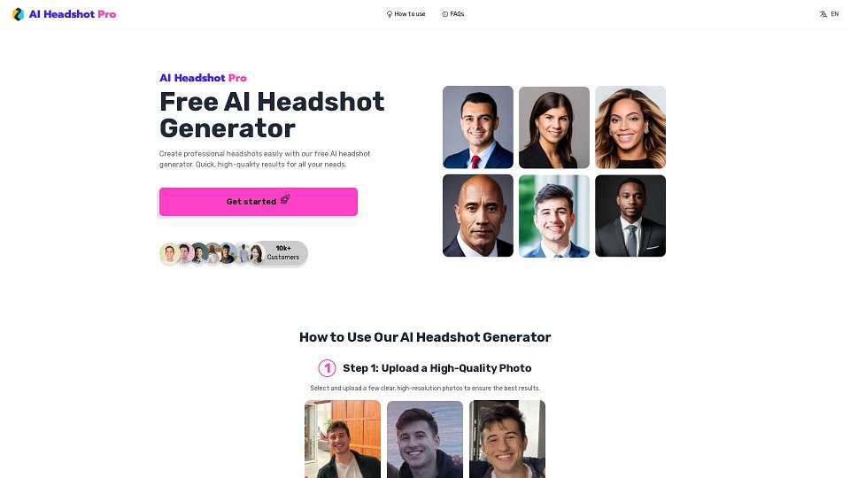 Screenshot for Free AI Headshot Generator | AIHeadshot.pro