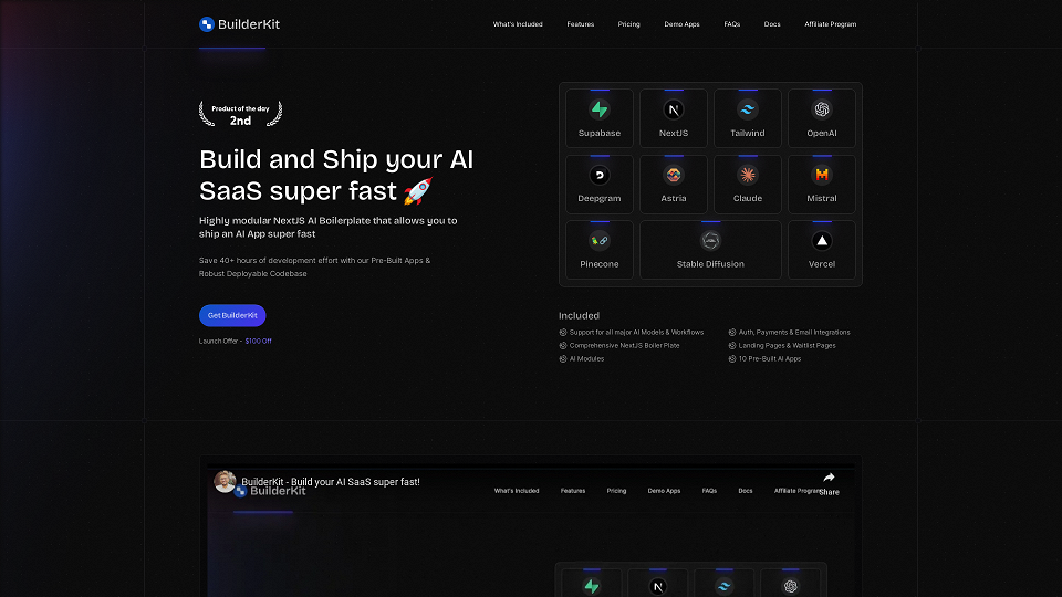 Screenshot for BuilderKit - Ship your AI Startup in days