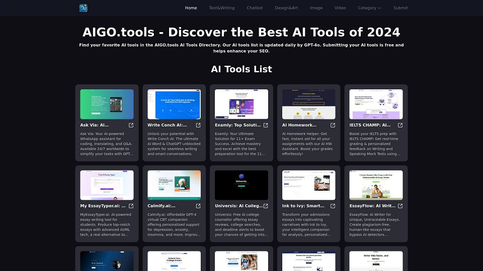 Screenshot for Erhalten Sie Ihre besten KI-Tools | AIGO.tools KI-Verzeichnis