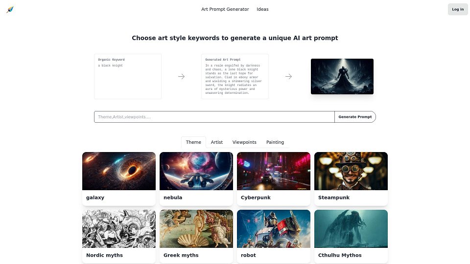 Screenshot for Best AI Art Prompt Generator