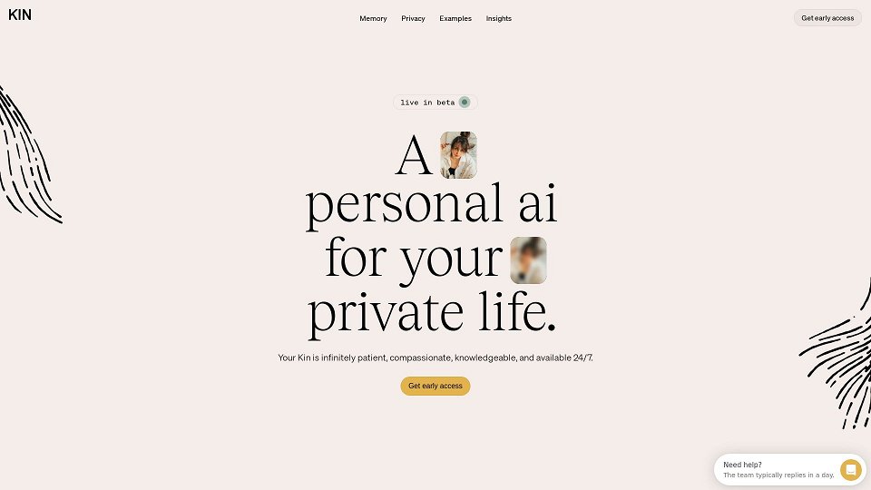 Screenshot for Kin - A personal AI for your private life.