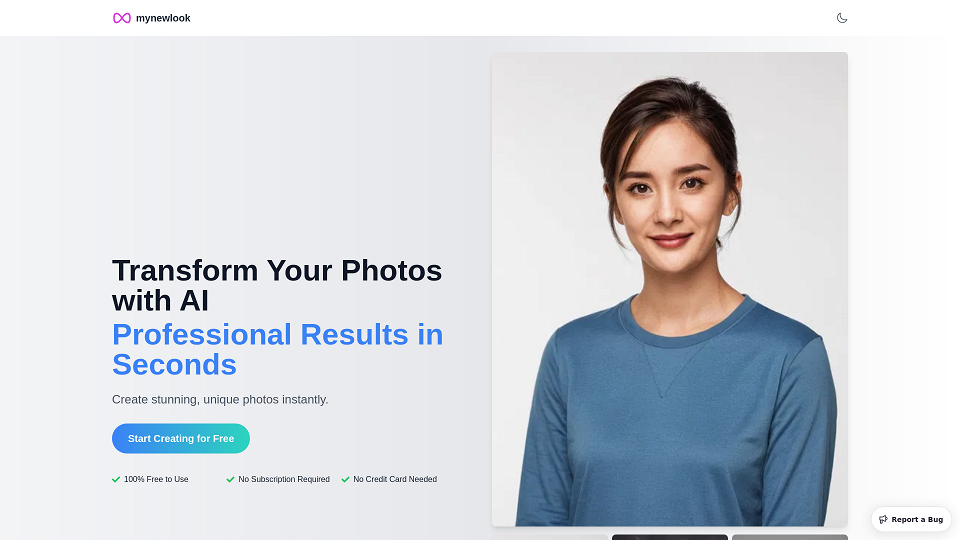 Screenshot for MyNewLook - 由AI生成的专业头像照片