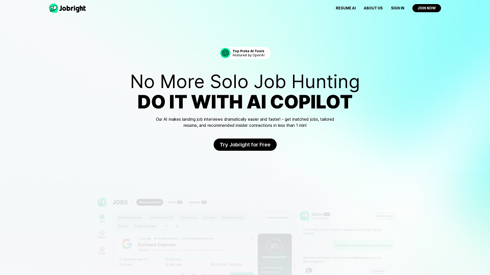 Screenshot for Jobright: Your AI Job Search Copilot