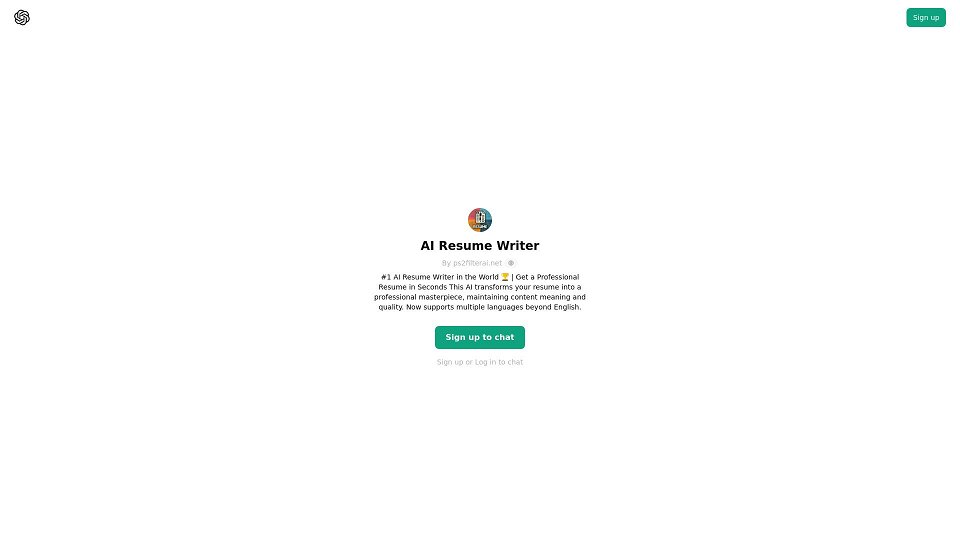 Screenshot for ChatGPT - AI Resume Writer