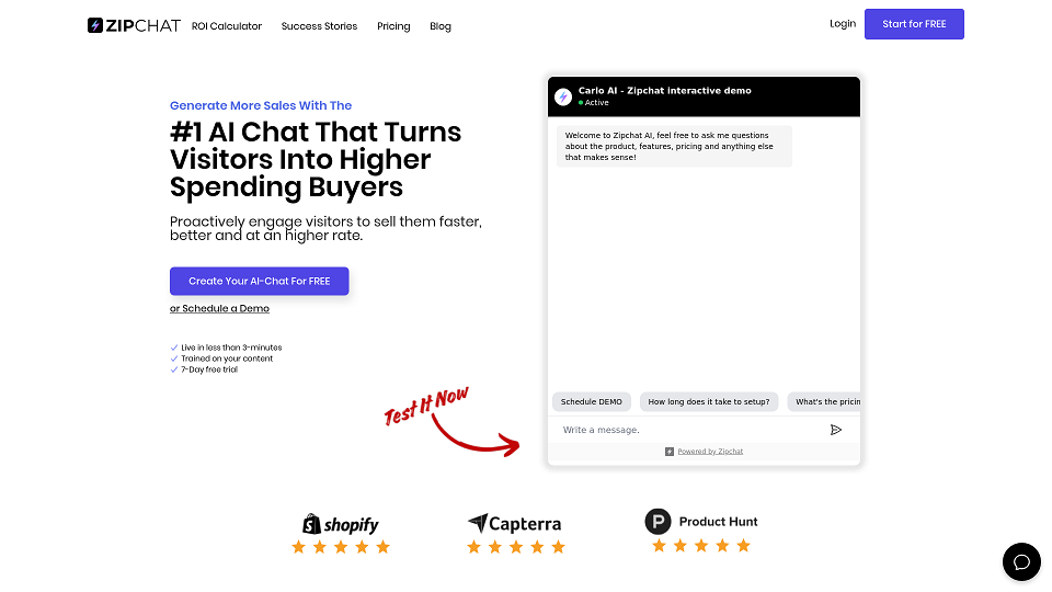 Screenshot for Best AI Chat For E-Commerce | Zipchat AI