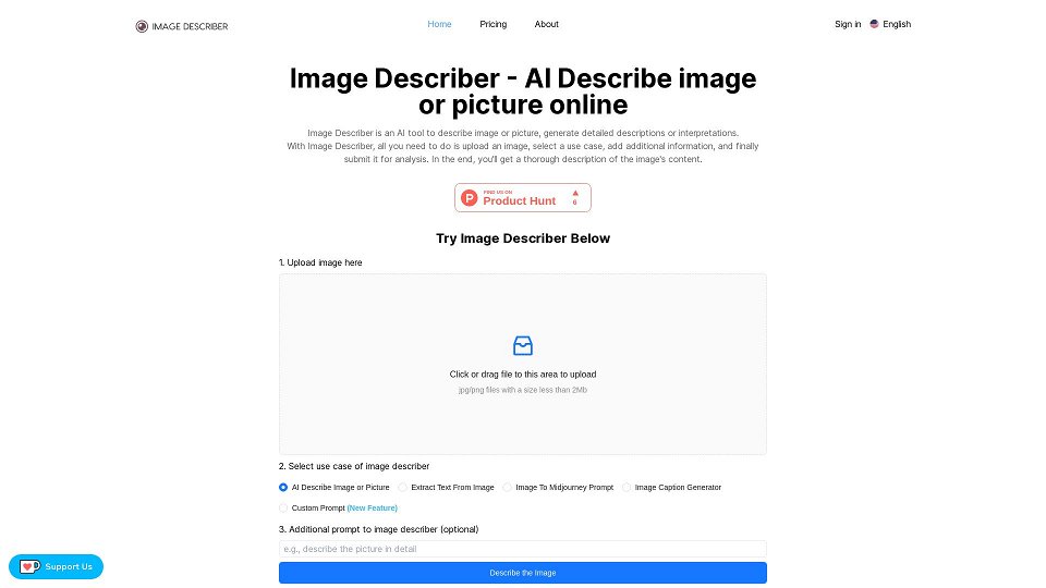 Screenshot for Image Describer - AI Describe image or picture online