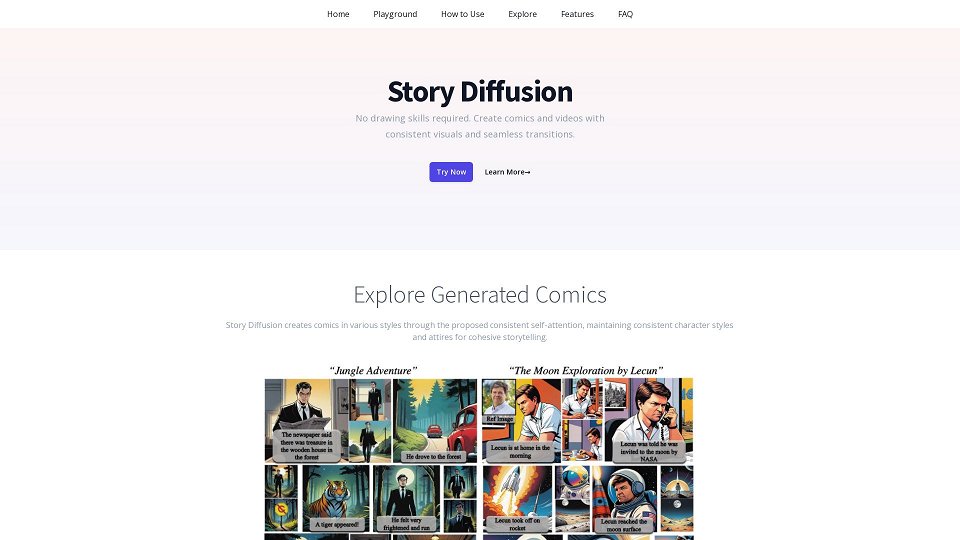 Screenshot for Story Diffusion - AI Comic Generator