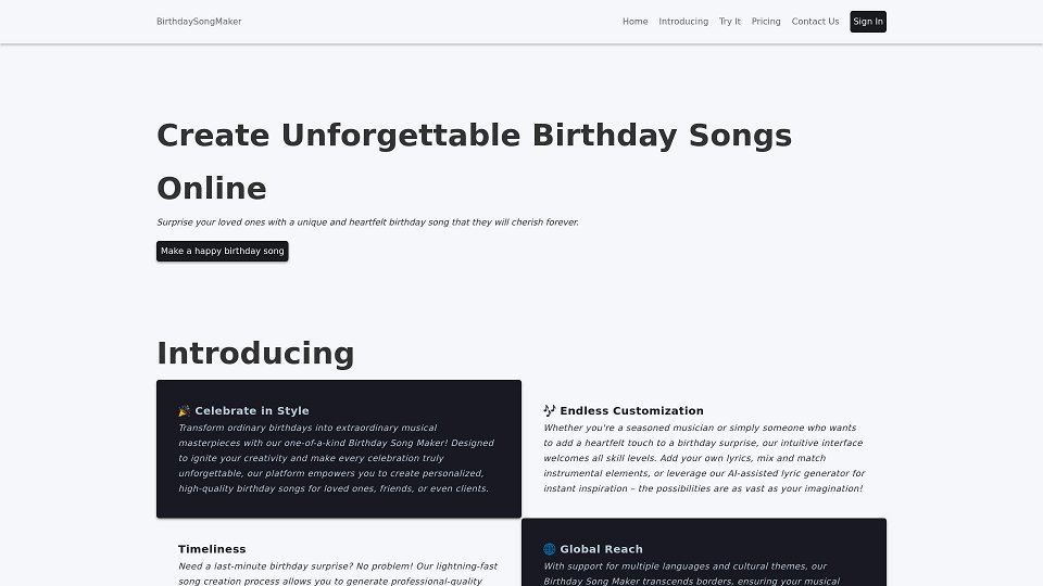 Screenshot for Birthday Song Maker - Create Personalized Birthday Songs Online