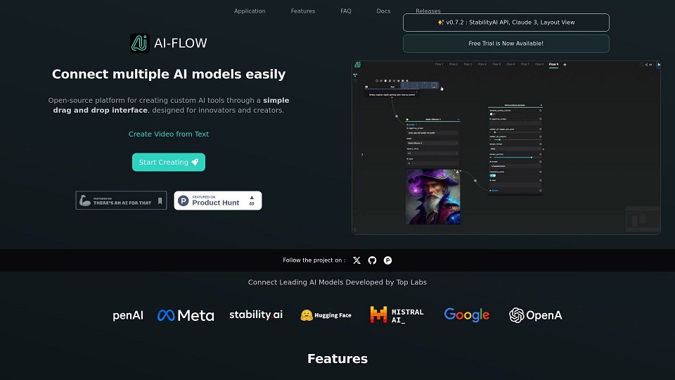 Screenshot for AI-Flow - Connect multiple AI models easily.