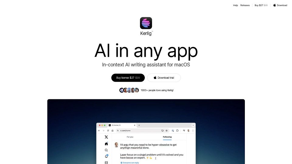 Screenshot for Kerlig™ - In-context AI writing assistant for macOS