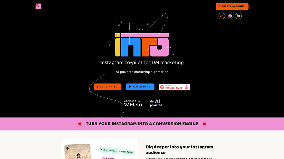 Screenshot for Inrō | Your Instagram co-pilot for DM marketing