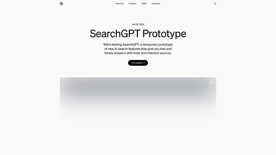 Screenshot for SearchGPT is a prototype of new AI search features | OpenAI