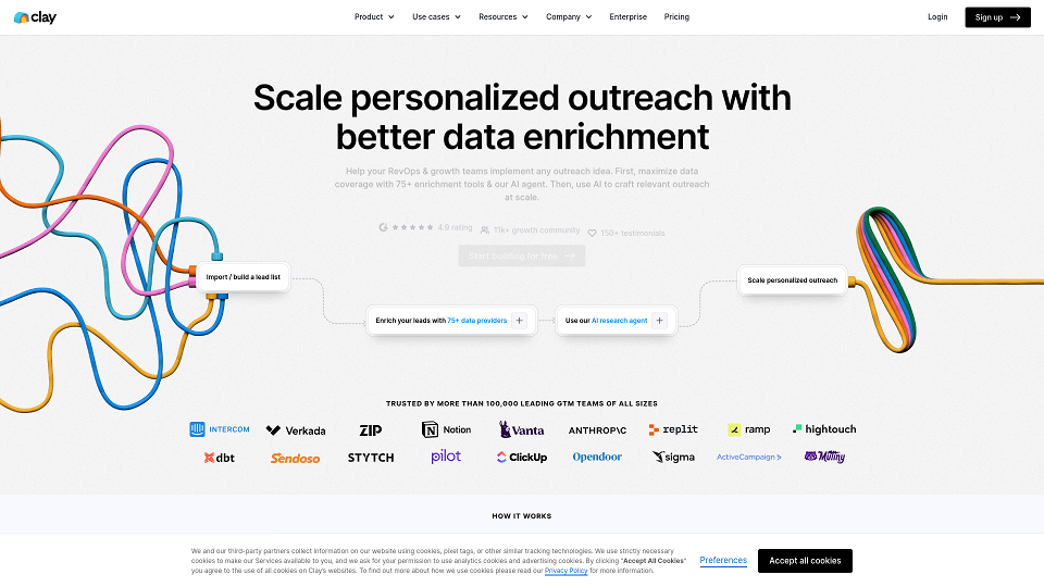 Screenshot for Clay - Uplevel your data enrichment. Scale personalized outreach.