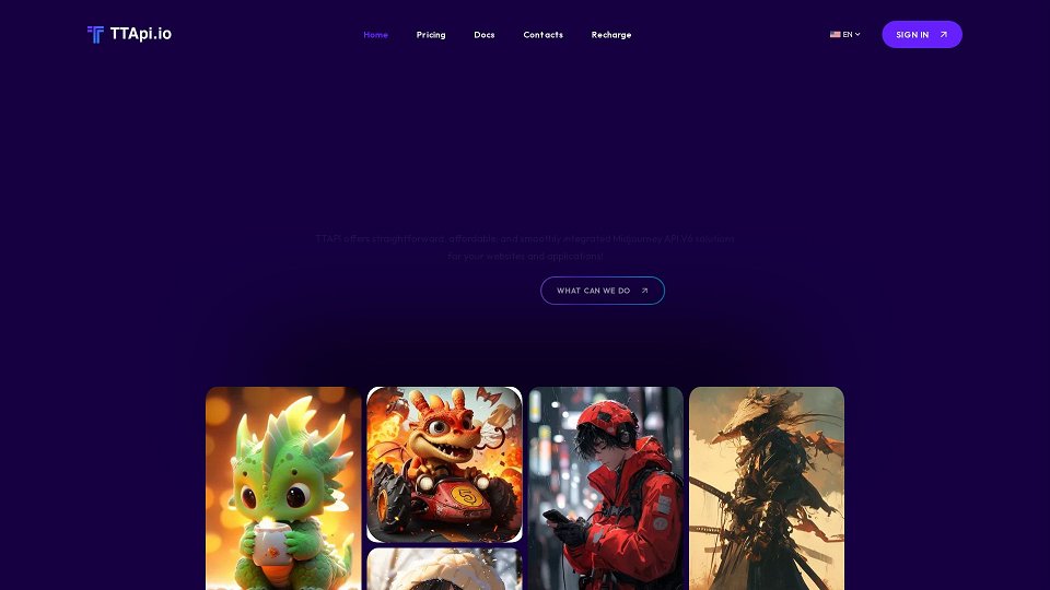 Screenshot for 저렴한 Midjourney API 통합 - 최고의 거래 및 패키지 | ttapi.io