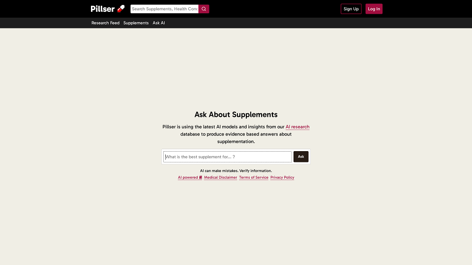 Screenshot for Pillser - Supplement Comparison Site