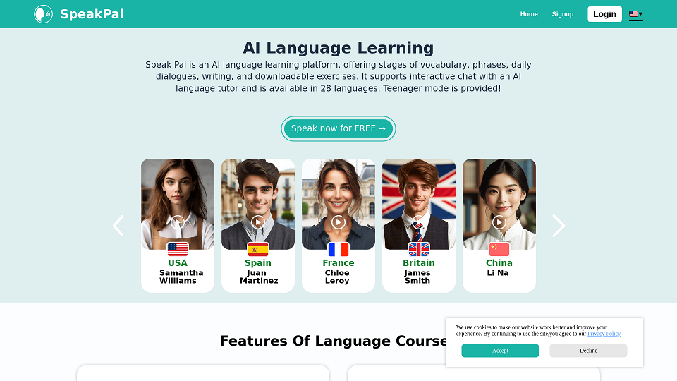 Screenshot for Apprentissage des langues avec l'IA - SpeakPal