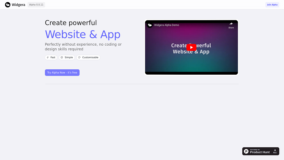Screenshot for Widgera || Homepage