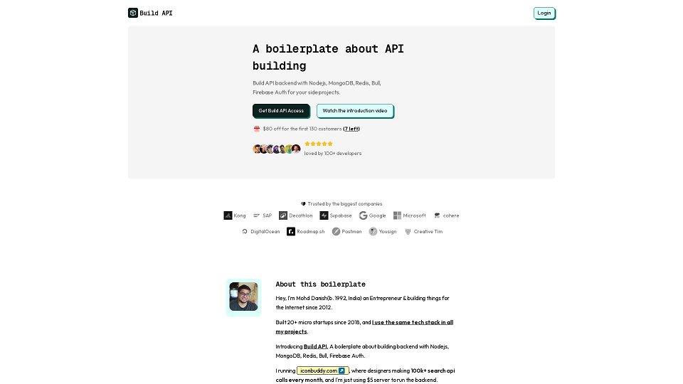 Screenshot for Build API — A boilerplate for your backend