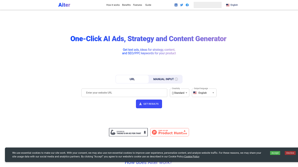 Screenshot for Aiter – One-Click AI Ads, AI Content and Strategy Ideas