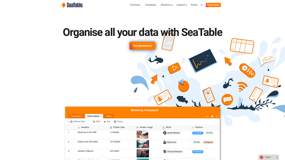 Screenshot for SeaTable: simple like Excel, powerful like a database.