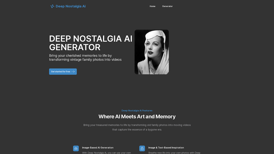 Screenshot for Deep Nostalgia Ai Generator | 古い家族の写真を無料でビデオに変換する