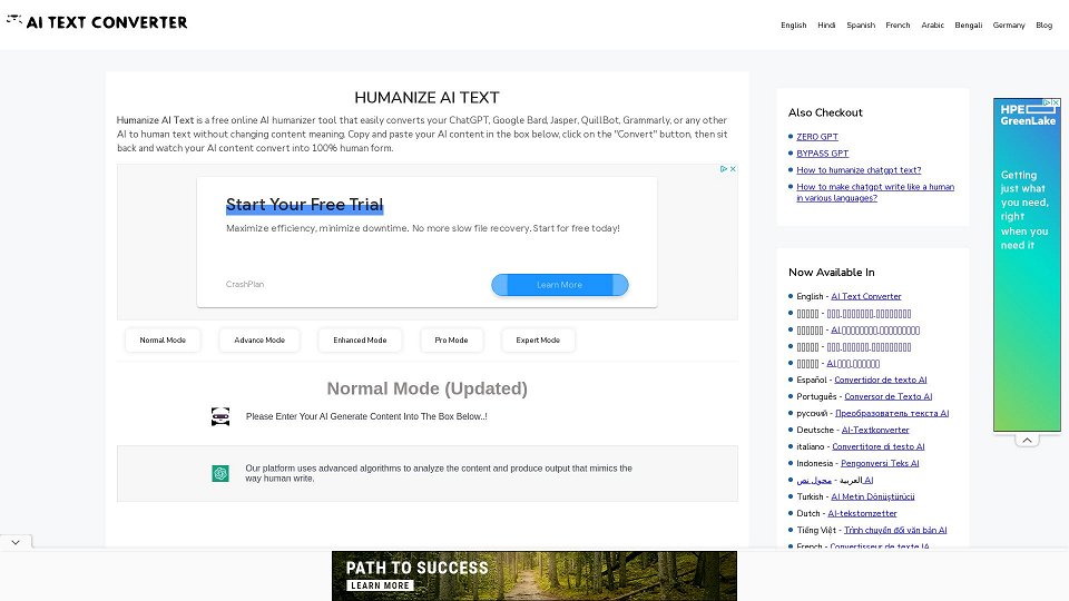 Screenshot for Humanize AI Text - Converta IA para Texto Humano Agora