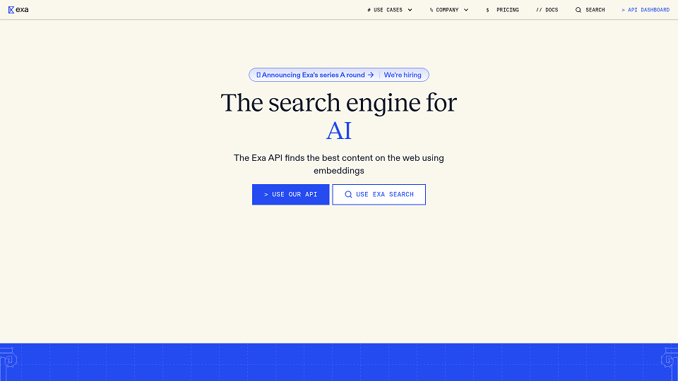 Screenshot for Exa | Web API for AI